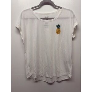 MSRP $30 Style & Co Pineapple Graphic‎ T-Shirt Size Petite Large #34